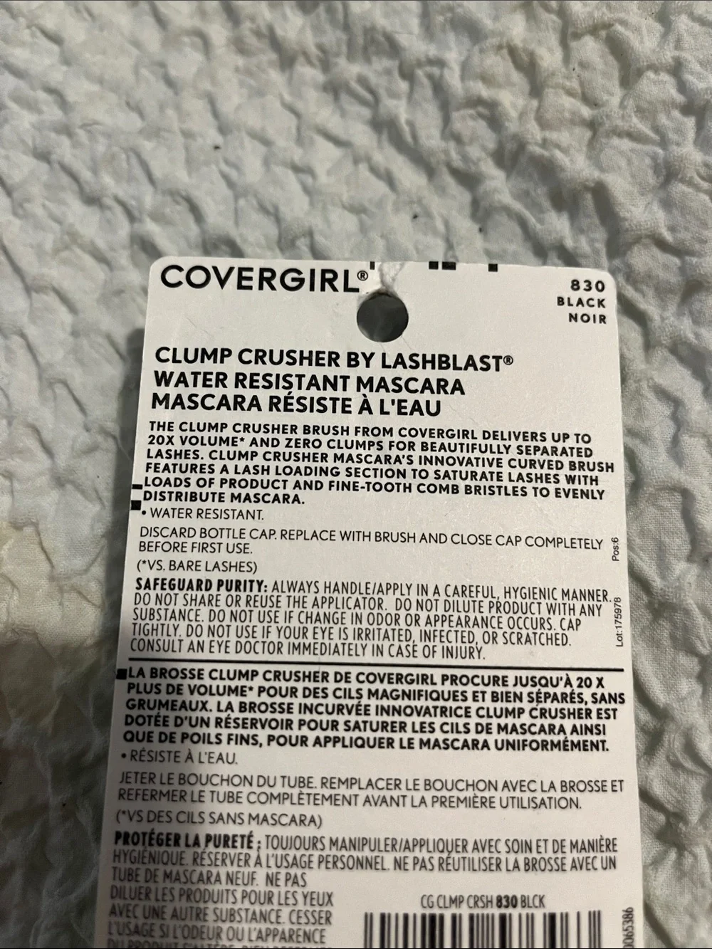 NWT CoverGirl Clump Crusher Mascara - 820 Black